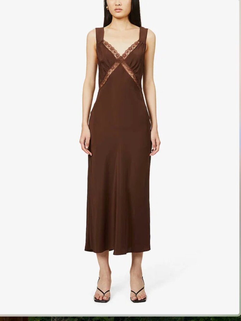 REFORMATION Provence Cut-Out Silk-Satin Midi Dress